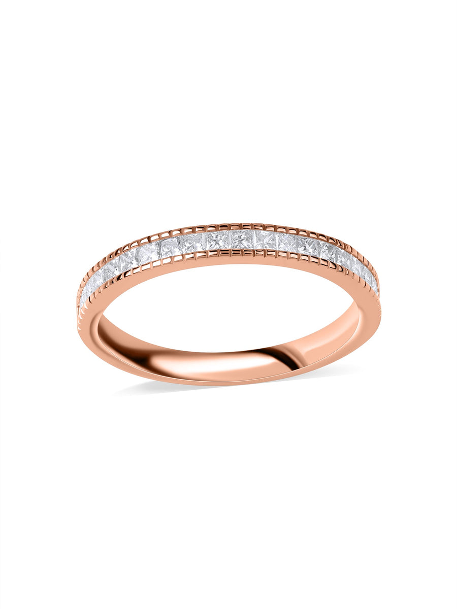 Princess-Cut Diamond Channel Set Band Ring