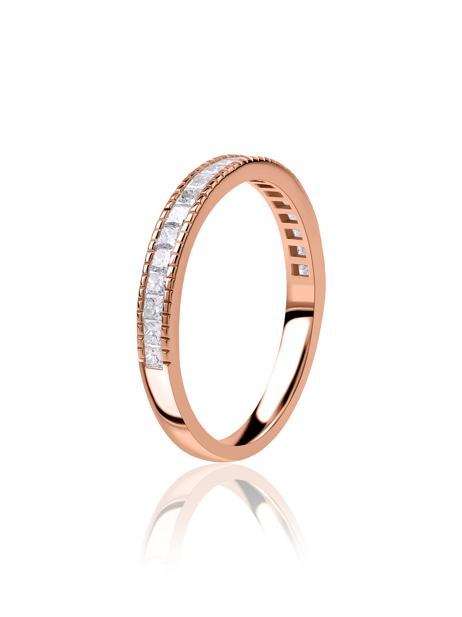 Princess-Cut Diamond Channel Set Band Ring