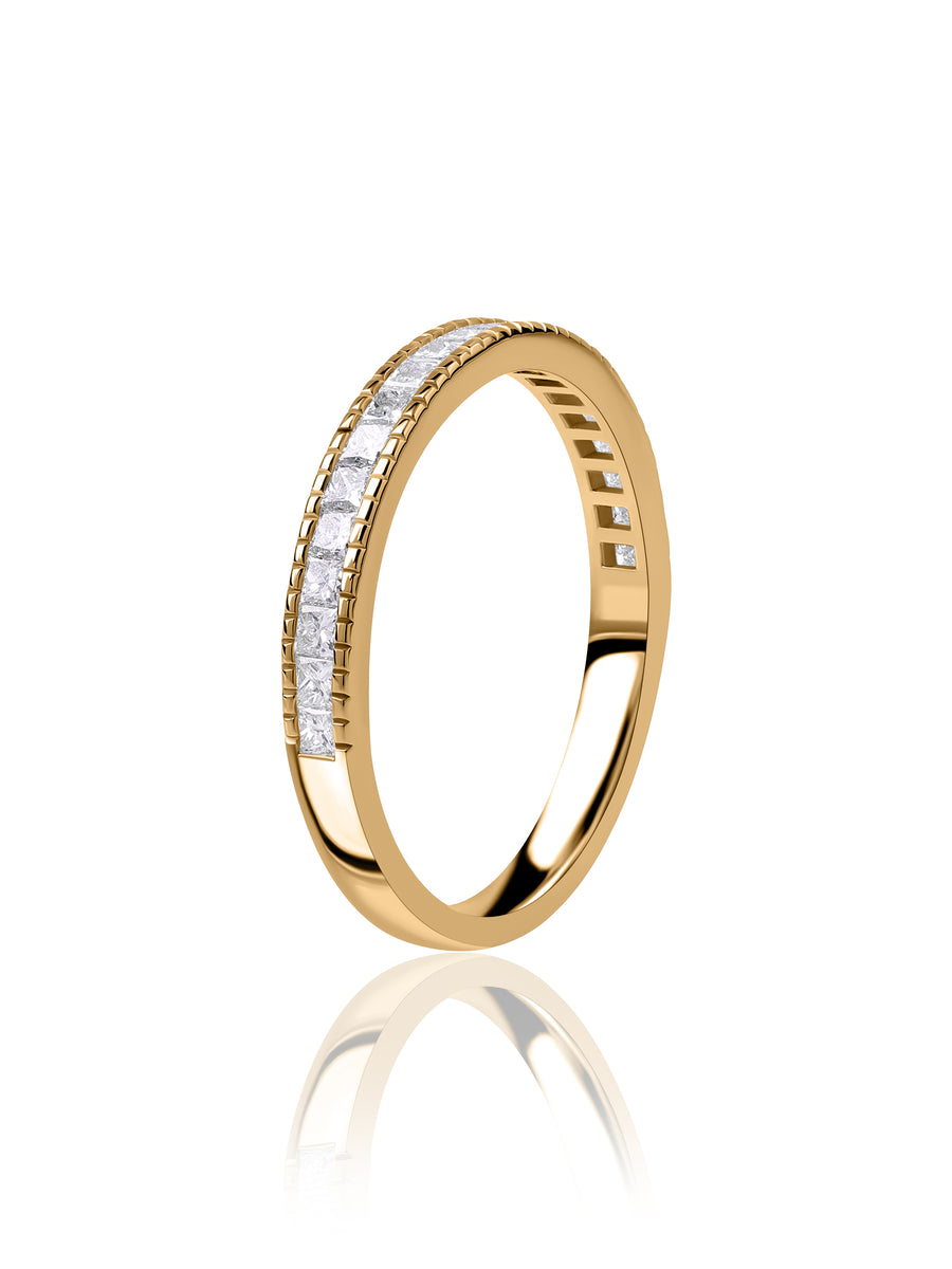 Princess-Cut Diamond Channel Set Band Ring