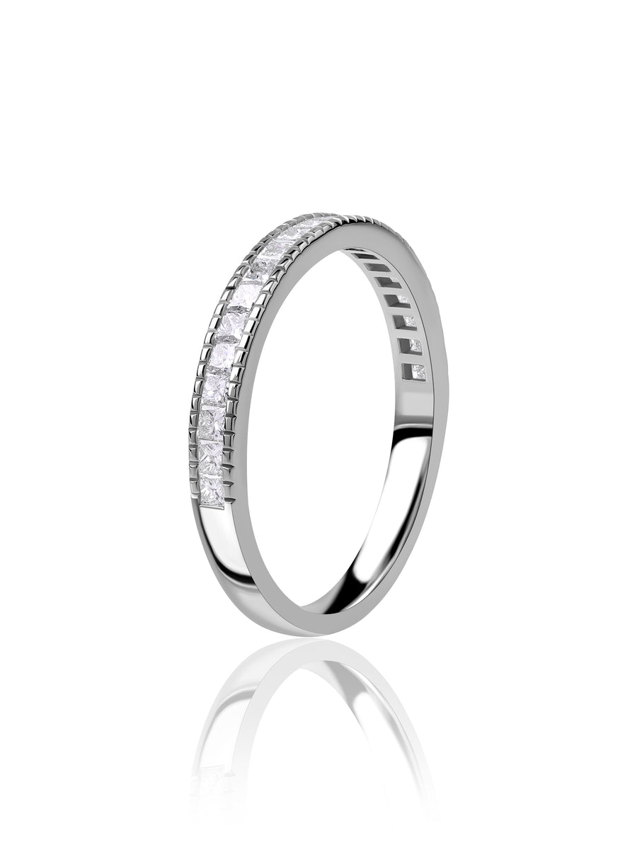 Princess-Cut Diamond Channel Set Band Ring