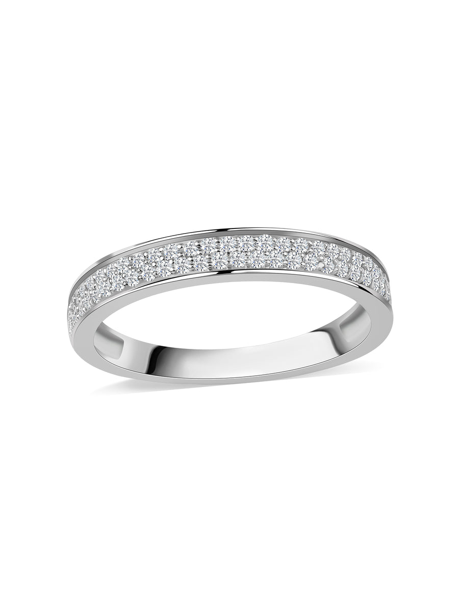 Double Row Lab Diamond Band Ring