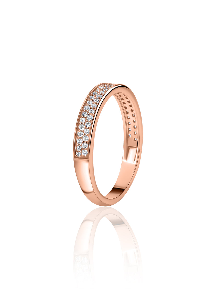 Double Row Lab Diamond Band Ring