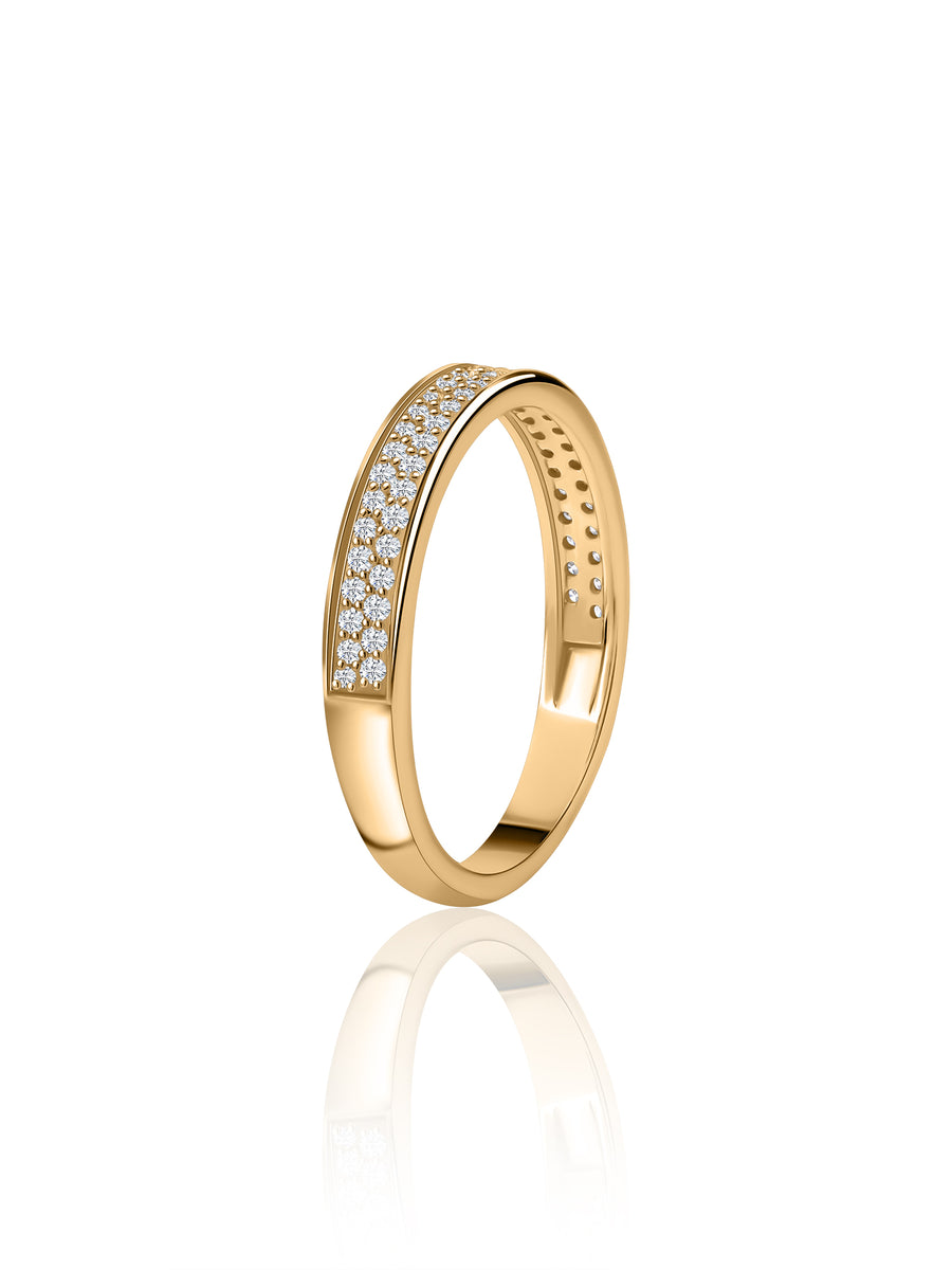 Double Row Lab Diamond Band Ring