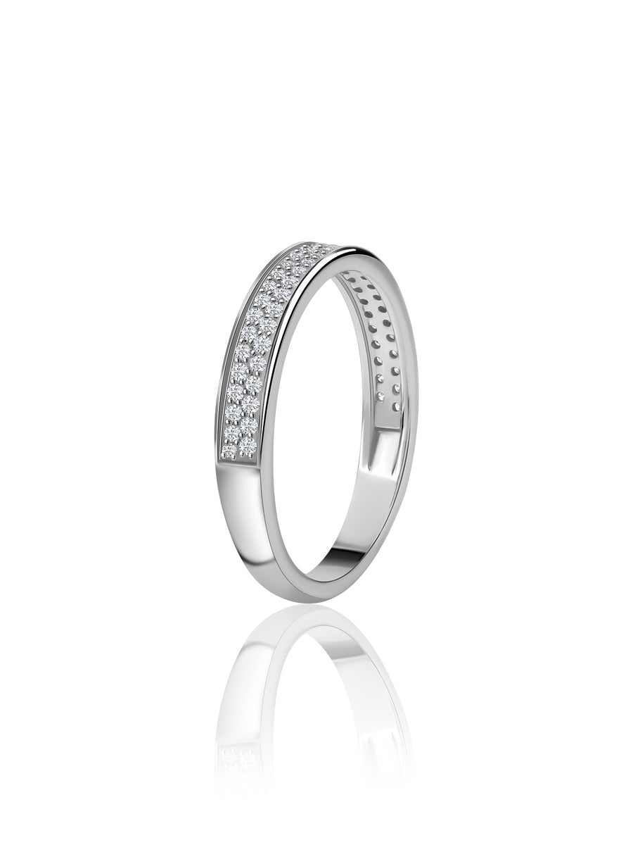 Double Row Lab Diamond Band Ring