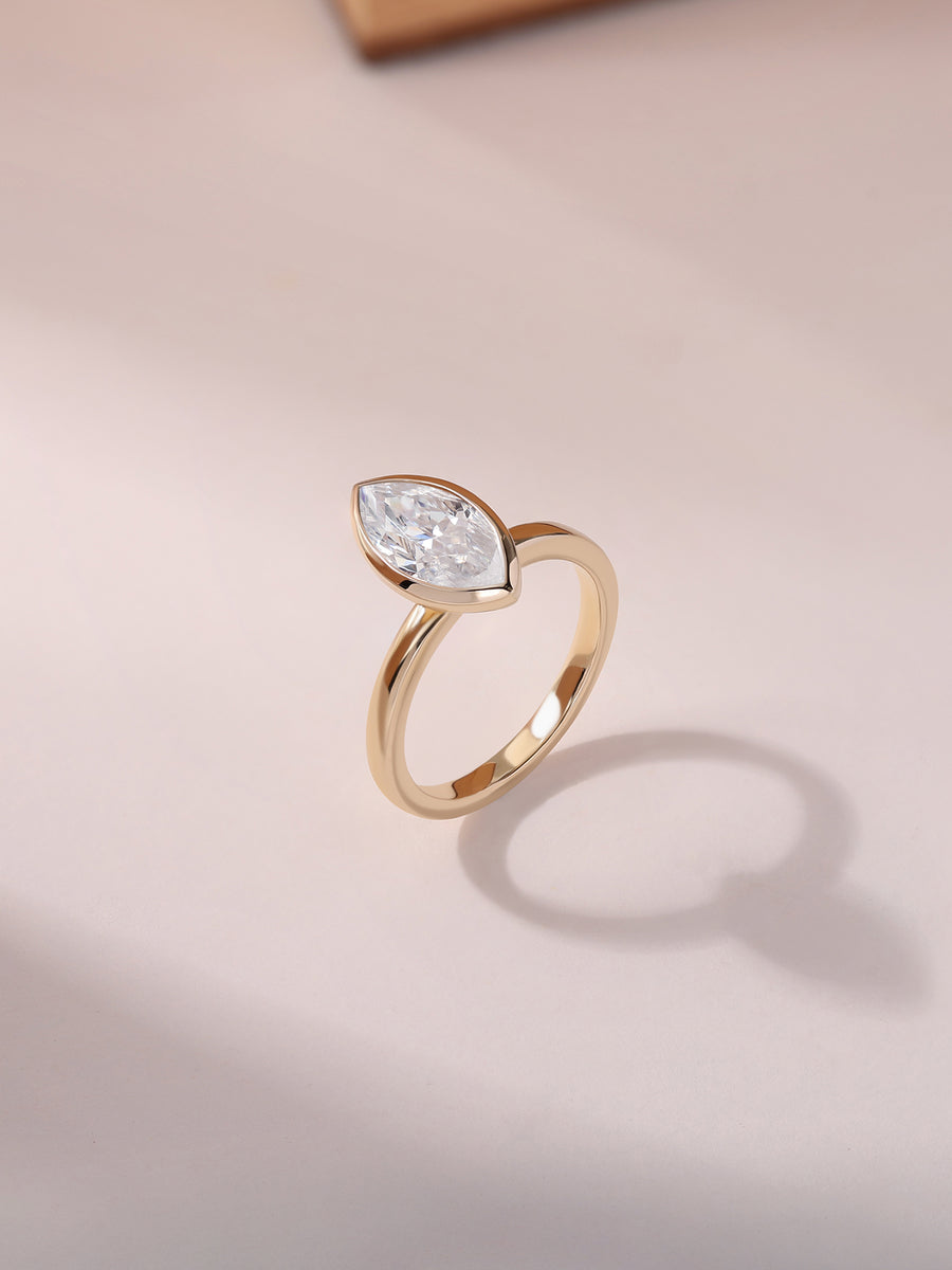 Ethereal Pear Lab Diamond Gold Ring