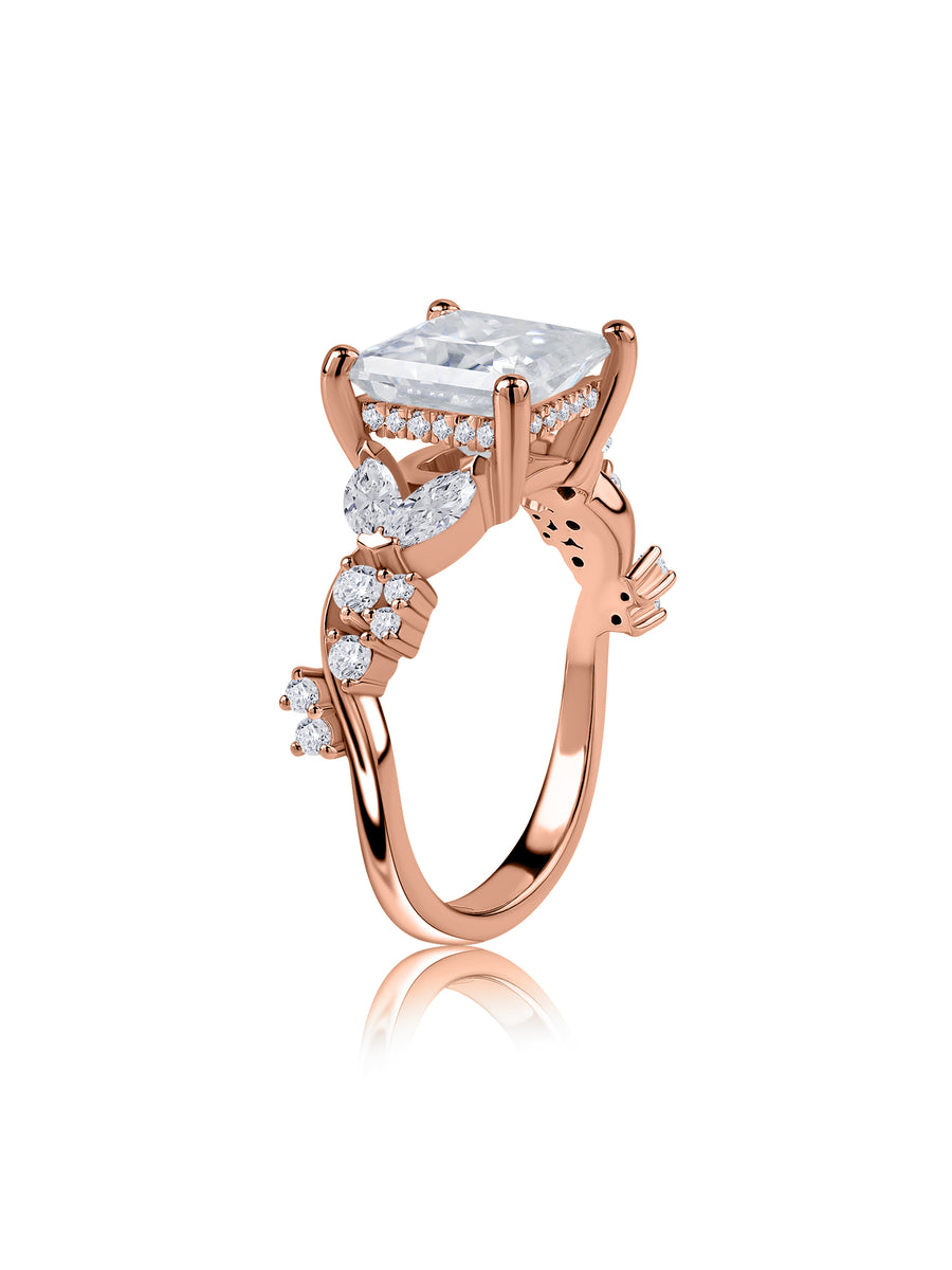 Forever Trio Princess Lab Grown Diamond Gold Ring