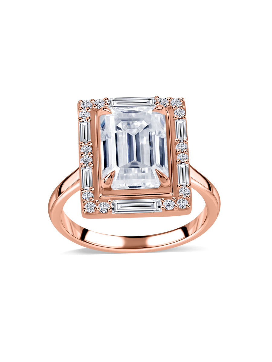 3 Carat Emerald Cut Solitaire Lab Diamond Ring