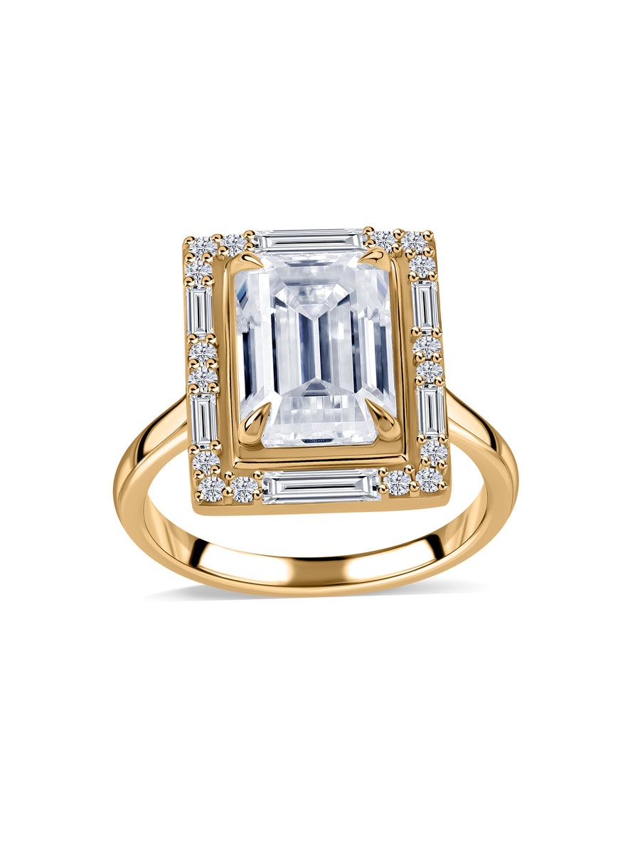 3 Carat Emerald Cut Solitaire Lab Diamond Ring