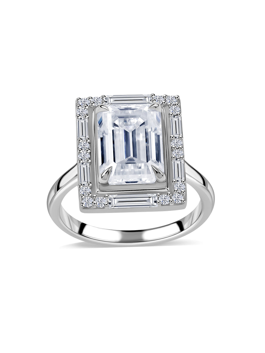 3 Carat Emerald Cut Solitaire Lab Diamond Ring