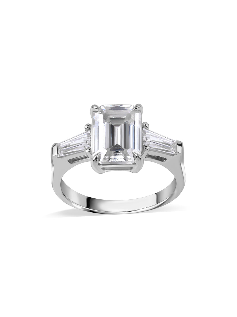 3 Carat Emerald Cut Lab Diamond Ring