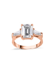 3 Carat Emerald Cut Lab Diamond Ring