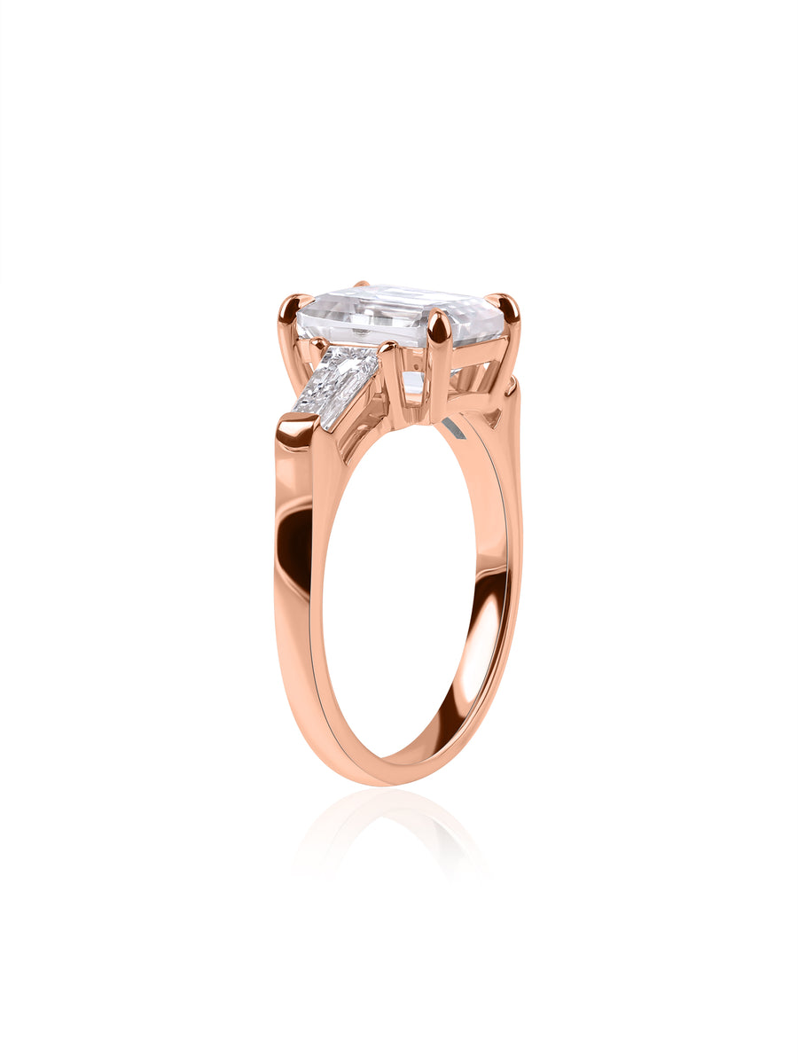 3 Carat Emerald Cut Lab Diamond Ring