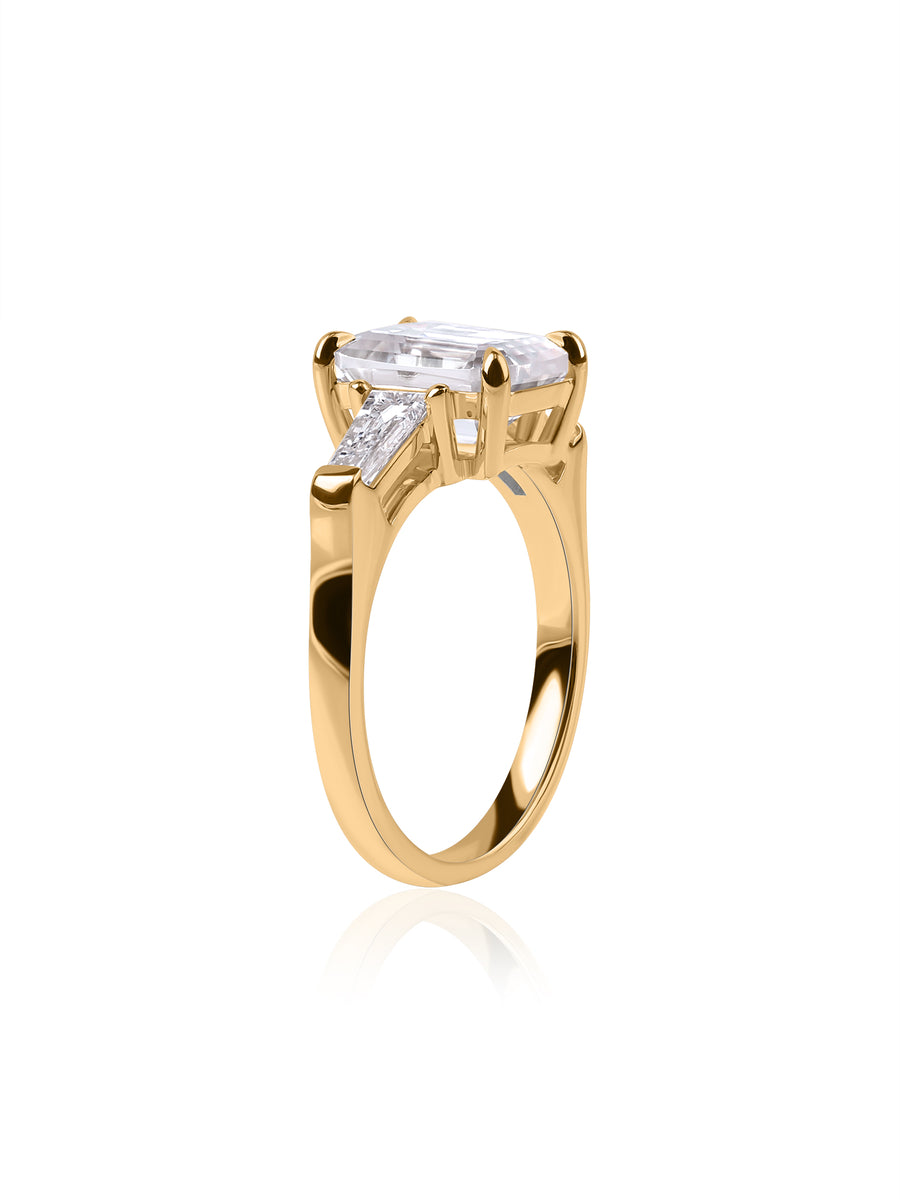 3 Carat Emerald Cut Lab Diamond Ring