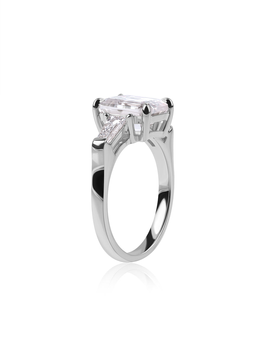 3 Carat Emerald Cut Lab Diamond Ring