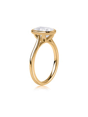 3 Carat Cushion Cut Lab Diamond Bezel Ring