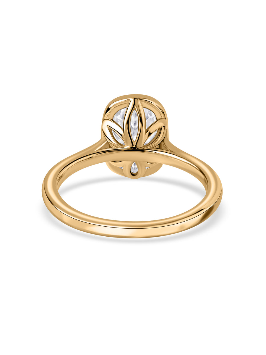 3 Carat Cushion Cut Lab Diamond Bezel Ring