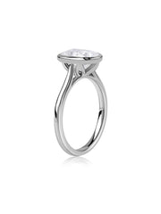 3 Carat Cushion Cut Lab Diamond Bezel Ring