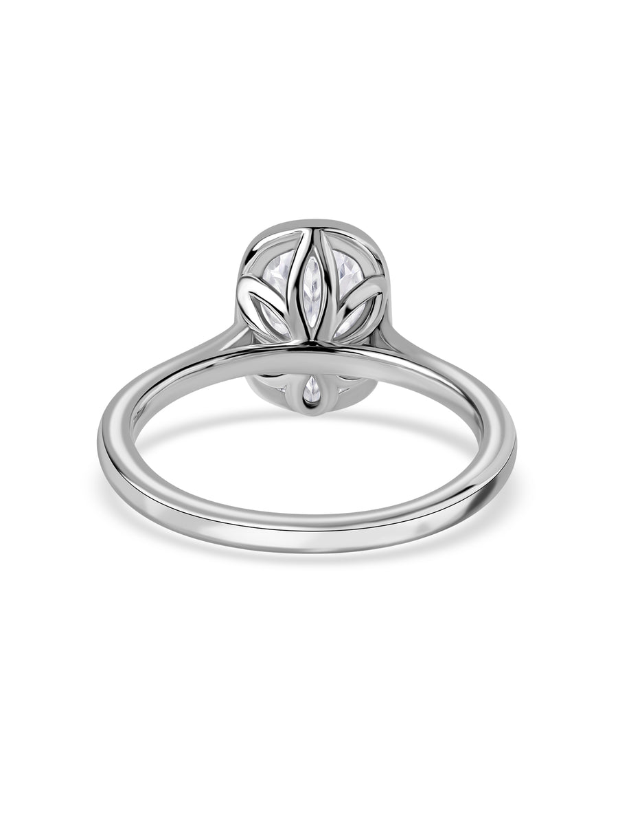 3 Carat Cushion Cut Lab Diamond Bezel Ring