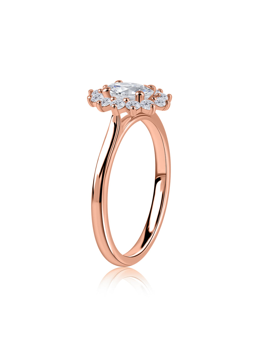 Blossom Shine Floral Lab Grown Diamond Gold Ring