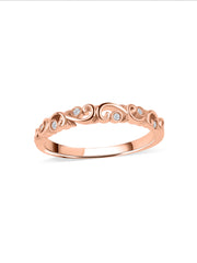 Filigree Swirl Diamond Band Ring