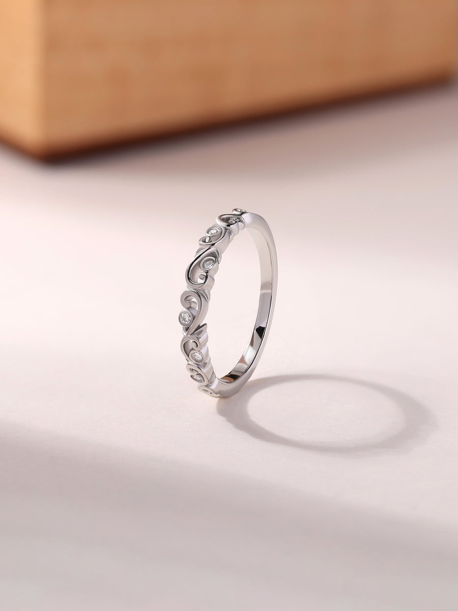Filigree Swirl Diamond Band Ring