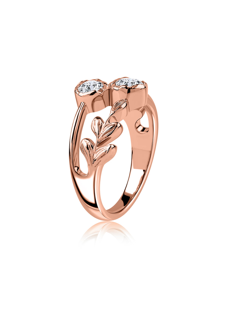 Golden Bloom Floral Lab Grown Diamond Gold Ring