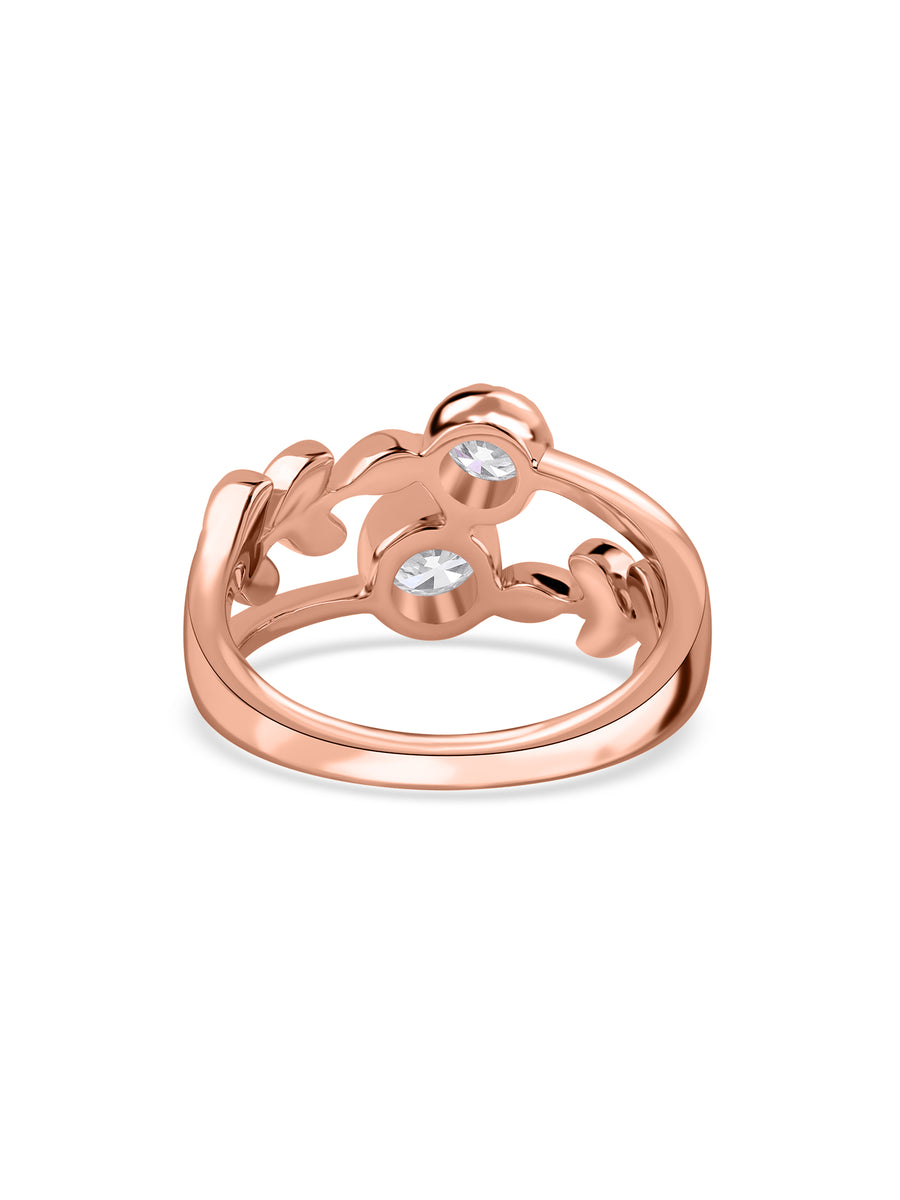Golden Bloom Floral Lab Grown Diamond Gold Ring