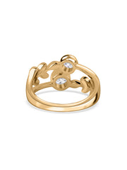 Golden Bloom Floral Lab Grown Diamond Gold Ring