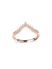 Sparkle Curve Lab Grown Diamond Chevron Gold Ring