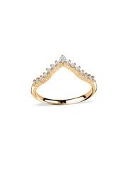 Sparkle Curve Lab Grown Diamond Chevron Gold Ring