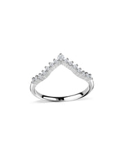 Sparkle Curve Lab Grown Diamond Chevron Gold Ring