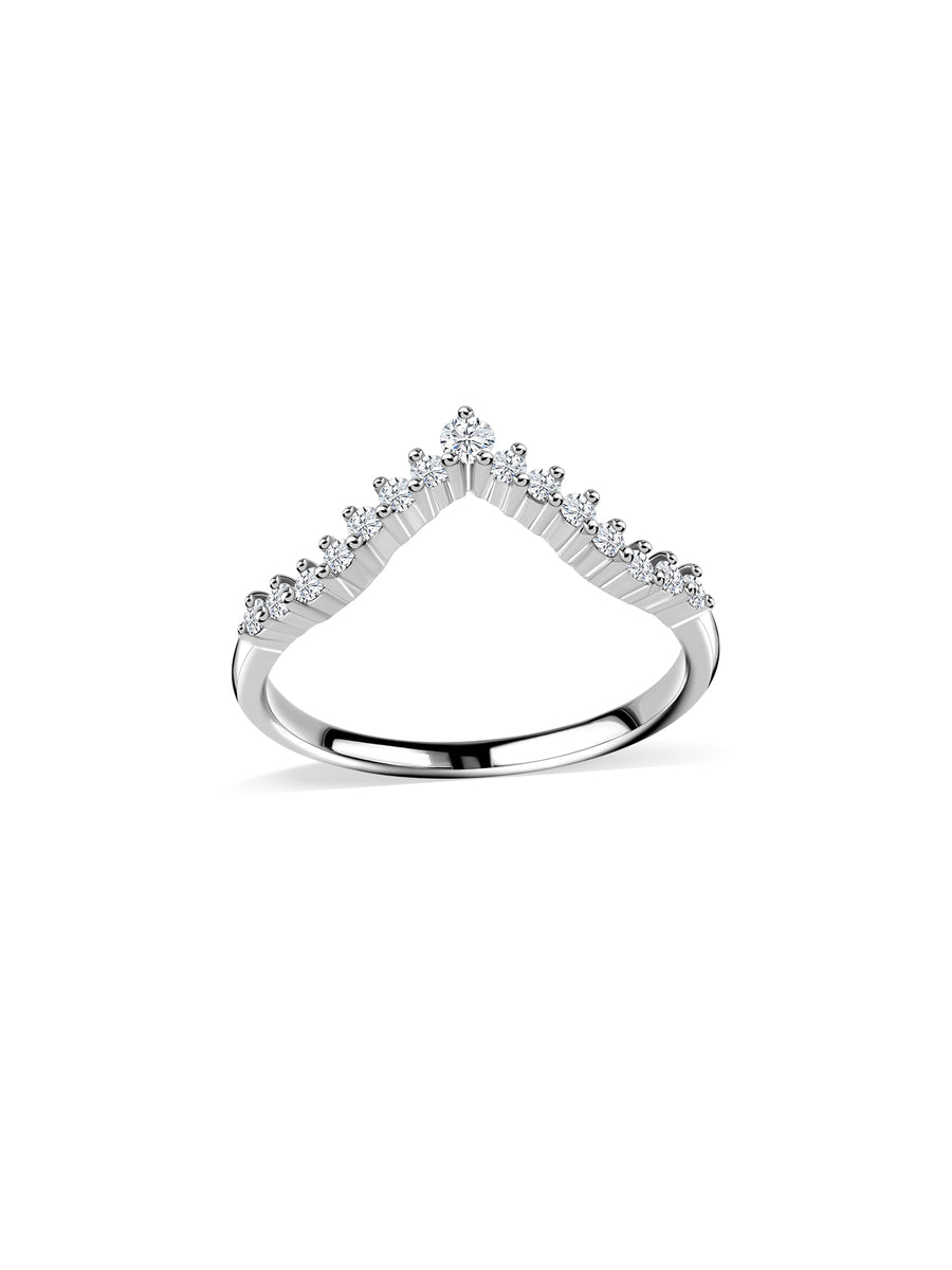 Sparkle Curve Lab Grown Diamond Chevron Gold Ring