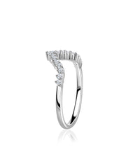Sparkle Curve Lab Grown Diamond Chevron Gold Ring