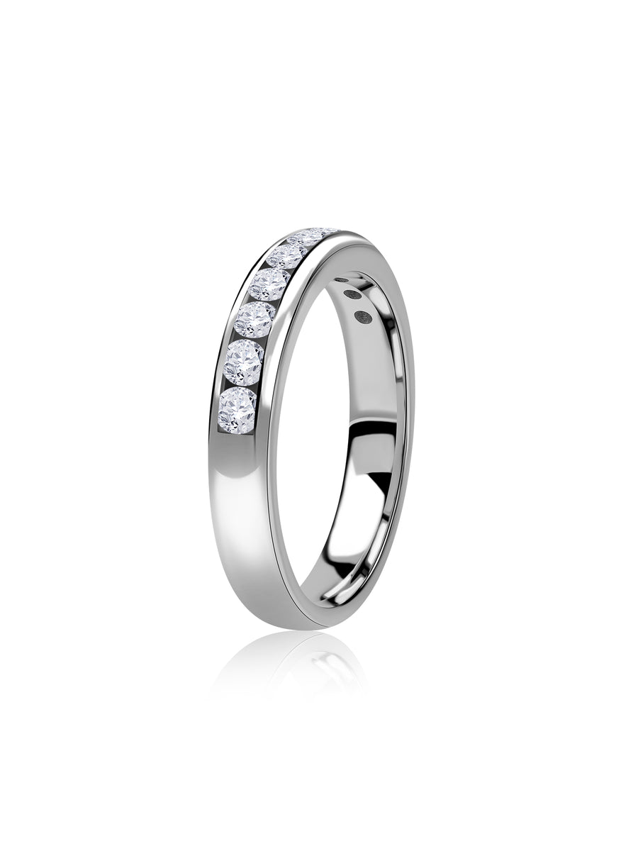 Radiant Line Lab Grown Diamond Gold Band Ring