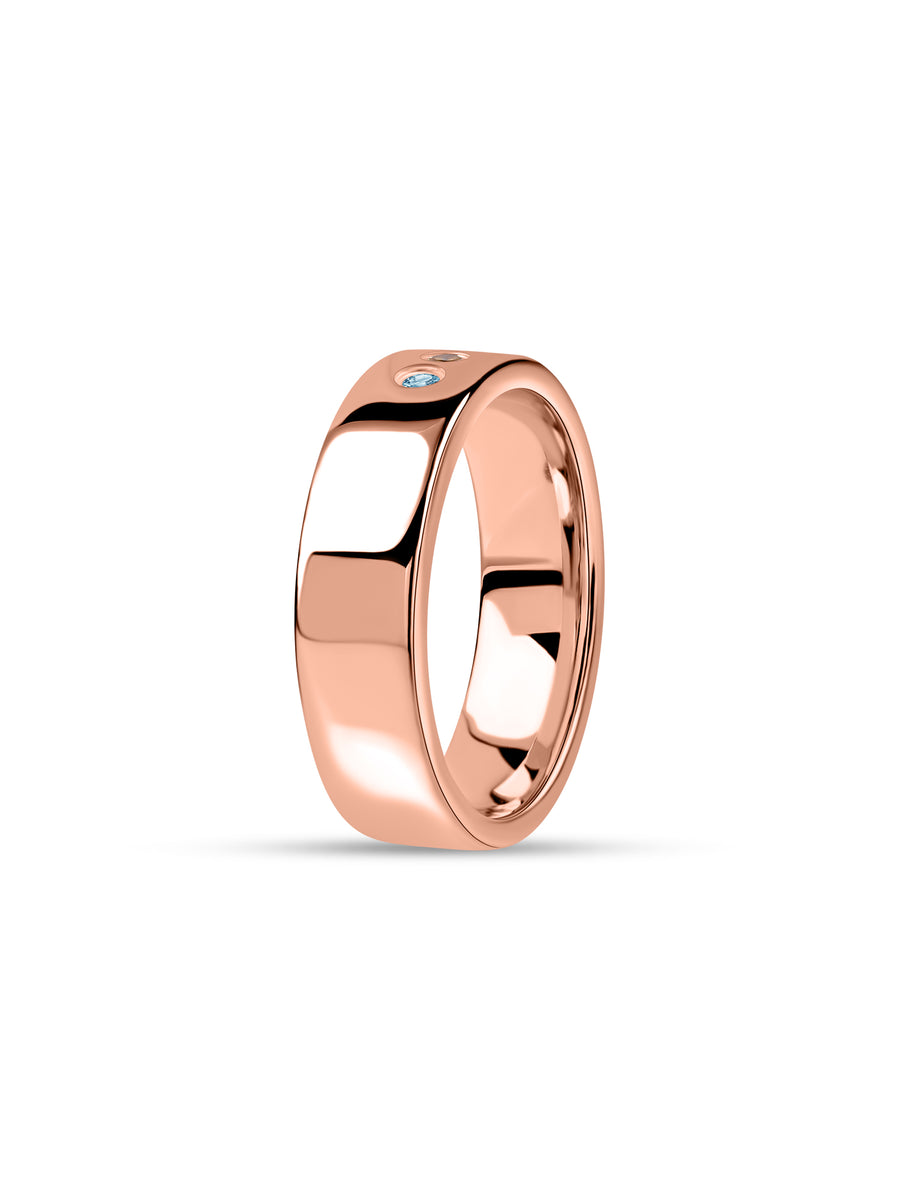 Dual Gemstone Gold Band Ring