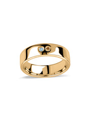 Dual Gemstone Gold Band Ring