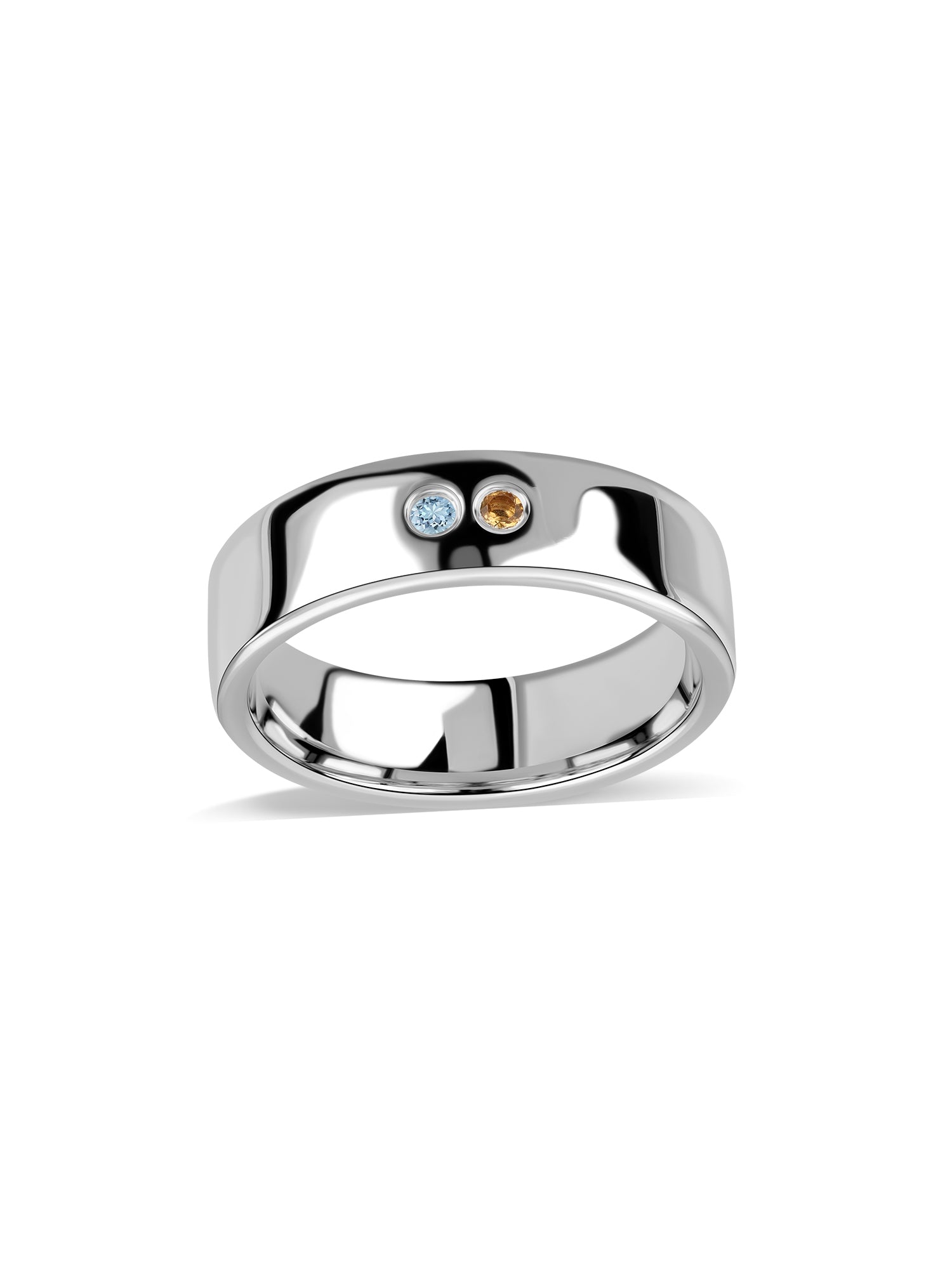 Dual Gemstone Gold Band Ring