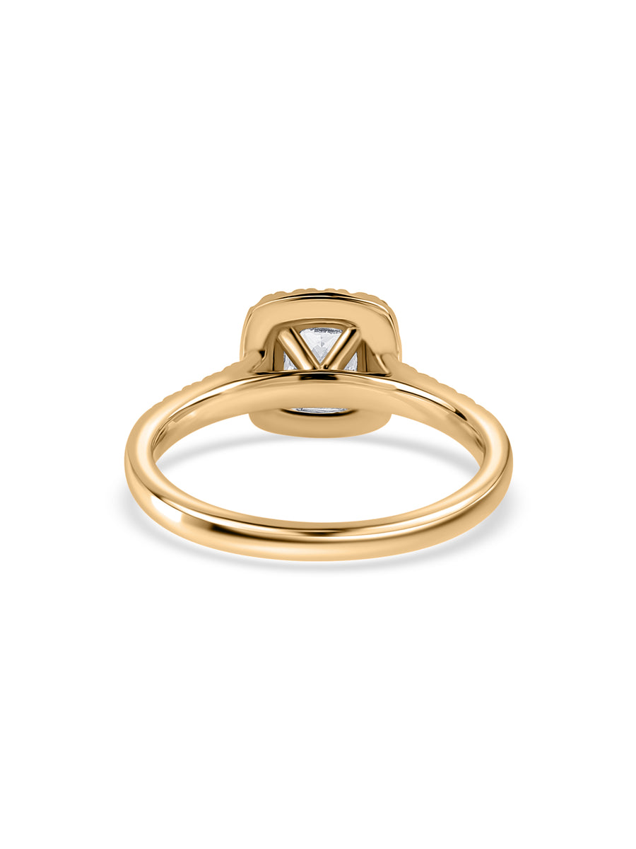 1 Carat Lab Diamond Princess Halo Ring