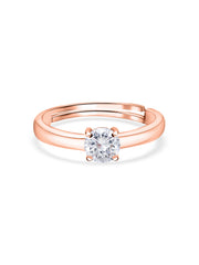 Ornate Jewels 0.8 Carat American Diamond Rose Gold Adjustable Ring