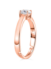 Ornate Jewels 0.8 Carat American Diamond Rose Gold Adjustable Ring