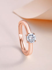 Ornate Jewels 0.8 Carat American Diamond Rose Gold Adjustable Ring