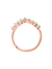 American Diamond Rose Gold Adjustable Chevron Ring For Her