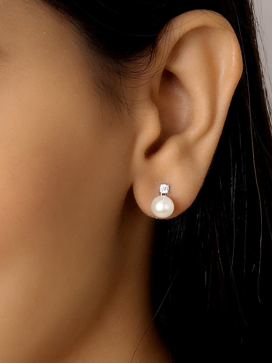 PURE PEARL CLASSIC STUDS IN SILVER-1