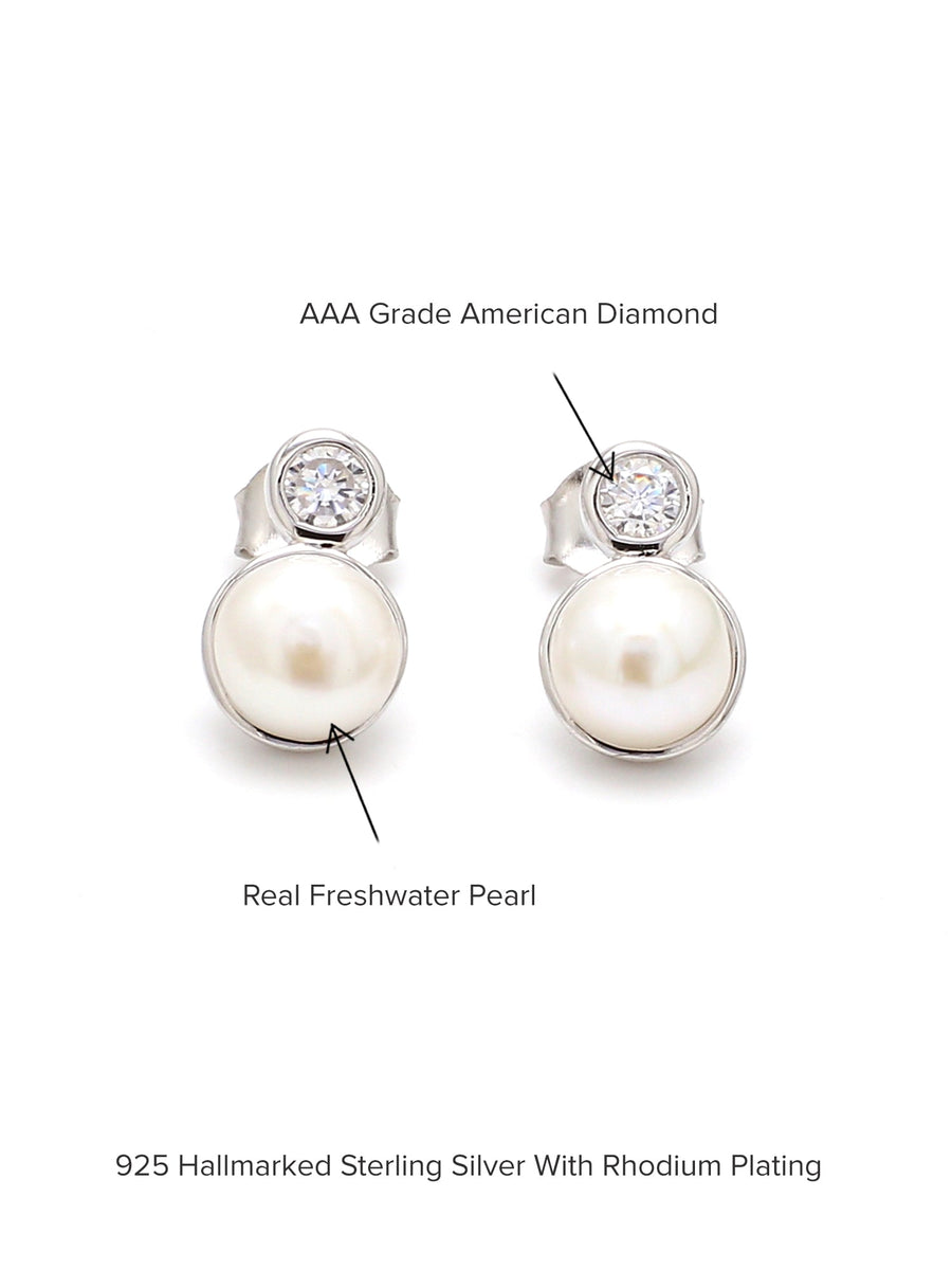 PURE PEARL STUD EARRINGS-2