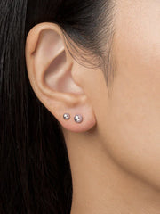 Set Of 2 Pair Ball Silver Stud Earrings 4Mm 5Mm-4Set Of 2 Pair Ball Silver Stud Earrings 4Mm 5Mm-3