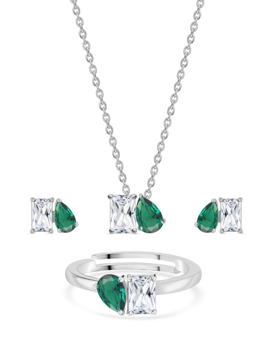 Togetherness Toi Et Moi Green Emerald Set