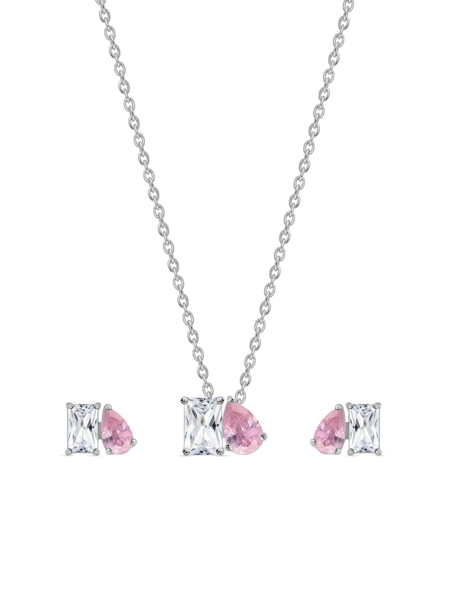 Togetherness Toi Et Moi Pink CZ Set