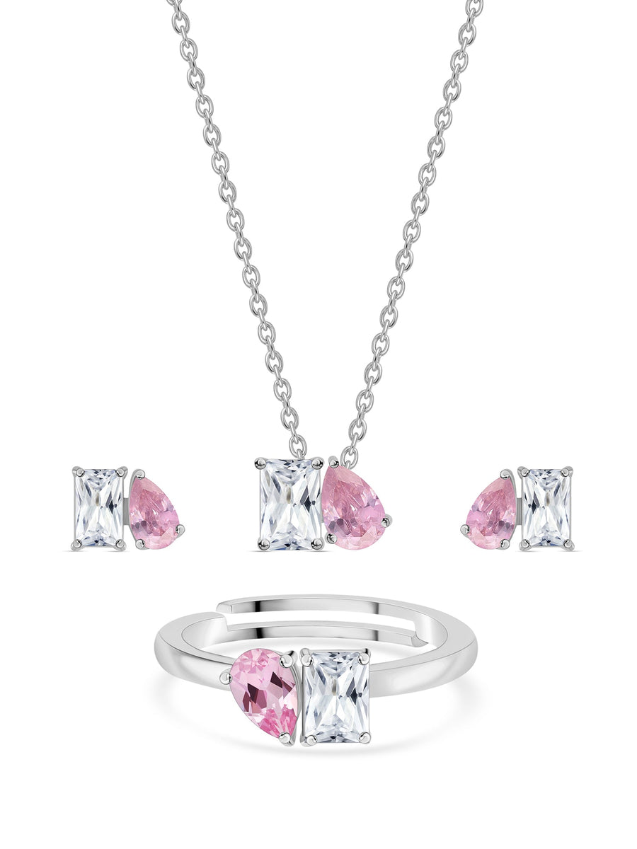 Togetherness Toi Et Moi Pink CZ Set