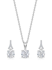 Diamond Look Solitaire Set For Women
