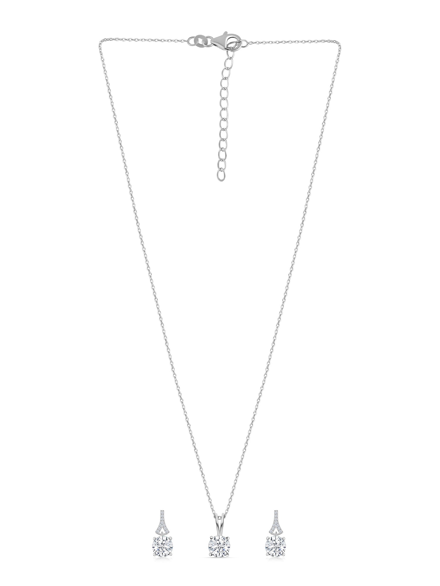 Diamond Look Solitaire Set For Women